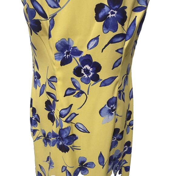 Floral Yellow and Blue Dress - Picture 3 of 11